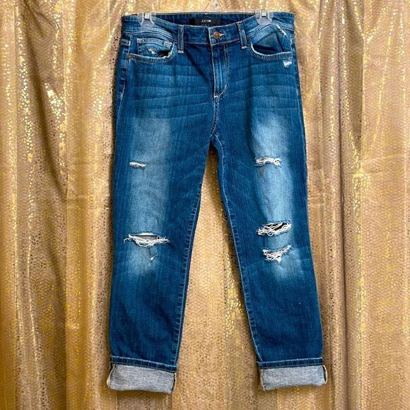 Joe’s Jeans Keagan blue high rise ankle length distressed skinny jeans, size 30 - Picture 2 of 10